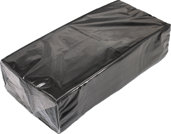 Servietten, Zellstoff, schwarz, 33x33 cm, 2-lagig, 1/8 Falz – Bild 2