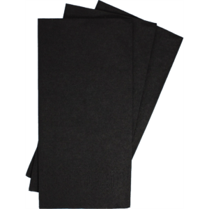 Servietten, Zellstoff, schwarz, 40x40 cm, 2-lagig, 1/8 Falz