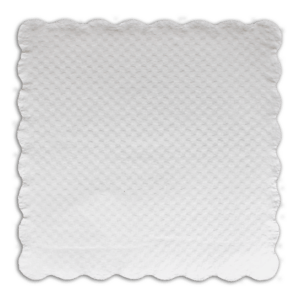 Kaffeeservietten, Zellstoff, weiß, 15x15 cm, 1-lagig, Wellenrand