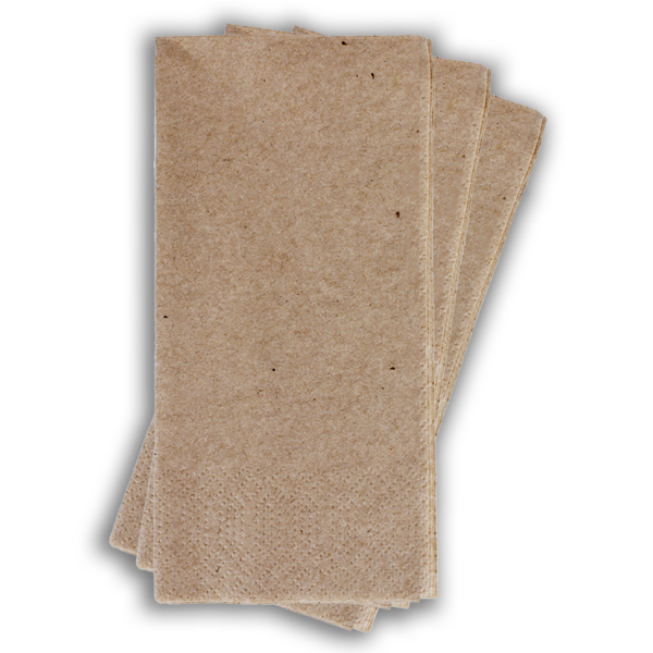 Servietten, Recycling, natur, 33x33 cm, 2-lagig, 1/8 Falz