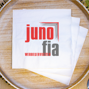 Digital bedruckte Zellstoff Servietten, weiß, 40x40 cm, 3-lagig, 1/4 und 1/8 Falz, unterverpackt zu je 100 Stk.