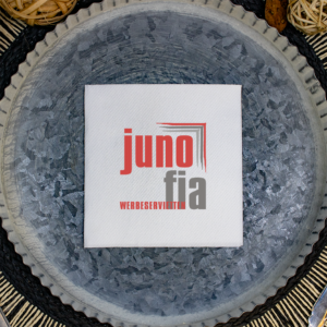 Digital bedruckte Airlaid Servietten, Weiß, 24x24 cm, 1/4 Falz, Unterverpackung zu je 50 Stück