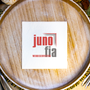 Digital bedruckte Airlaid Servietten, Weiß, 33x33 cm, 1/4 Falz, Unterverpackung zu je 50 Stück im Karton